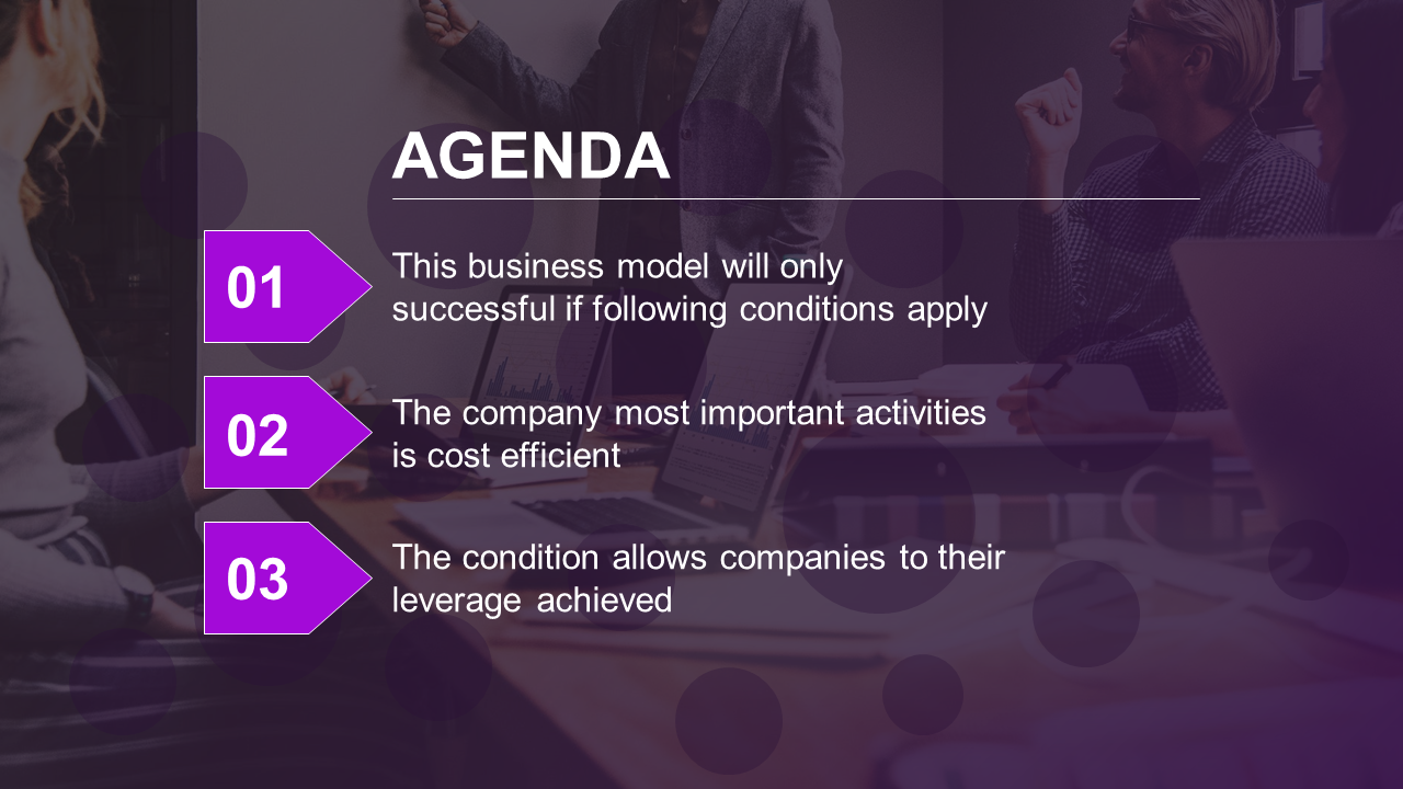 Amazing Agenda PowerPoint Template  With Purple Color Slide